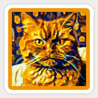 Portrait of a Cat in the Style of Van Gogh Sticker